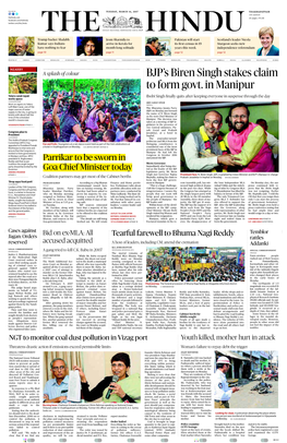 BJP's Biren Singh Stakes Claim to Form Govt. in Manipur