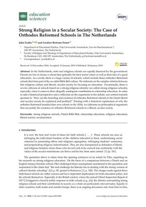 Strong Religion in a Secular Society: the Case of Orthodox Reformed Schools in the Netherlands