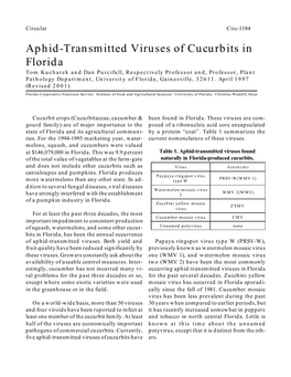 Aphid-Transmitted Viruses of Cucurbits in Florida