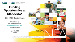 Funding Opportunities at NIFA/USDA