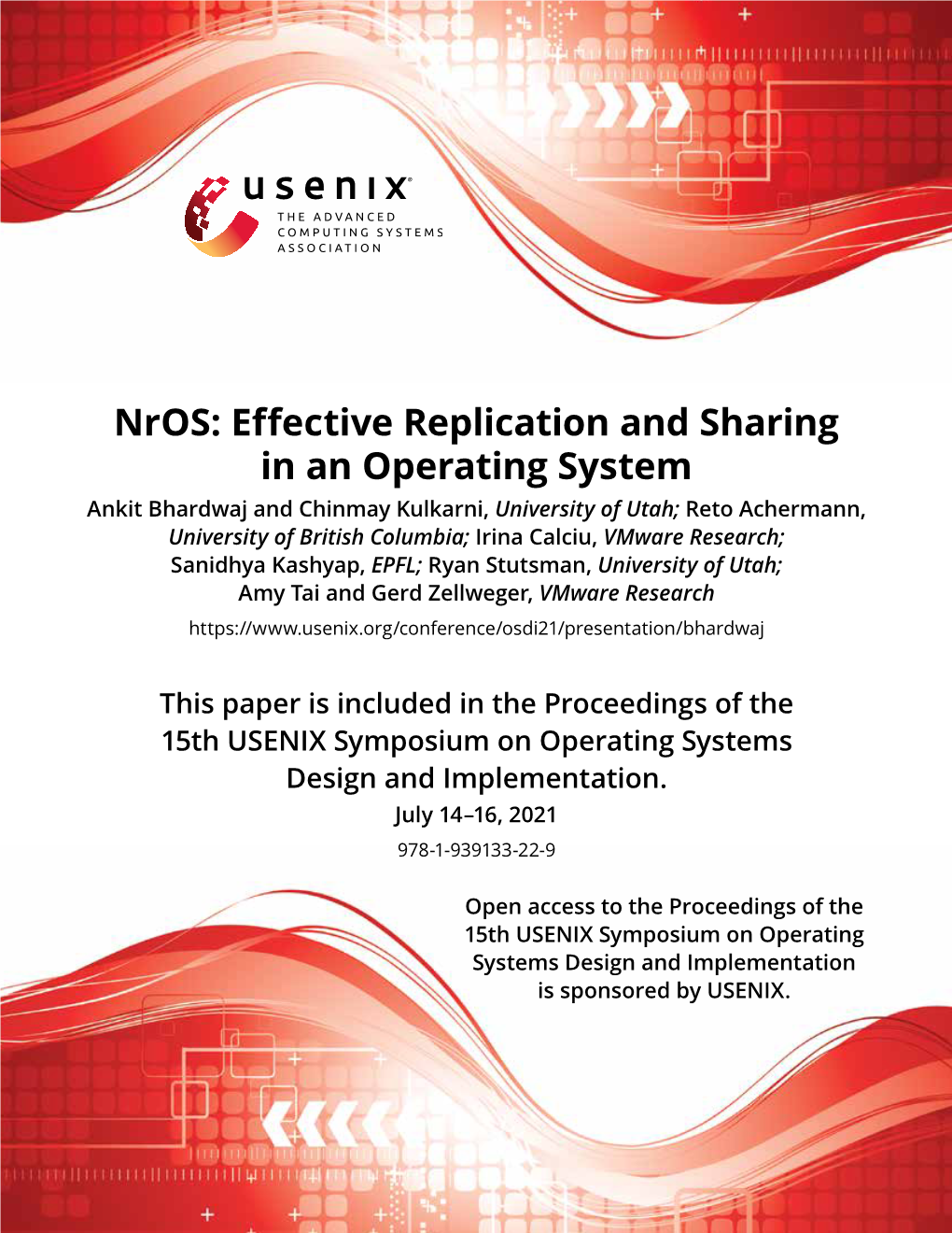Nros: Effective Replication and Sharing in an Operating System