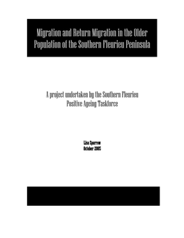 Migration and Return Migration in the Older Population of the Southern Fleurieu Peninsula