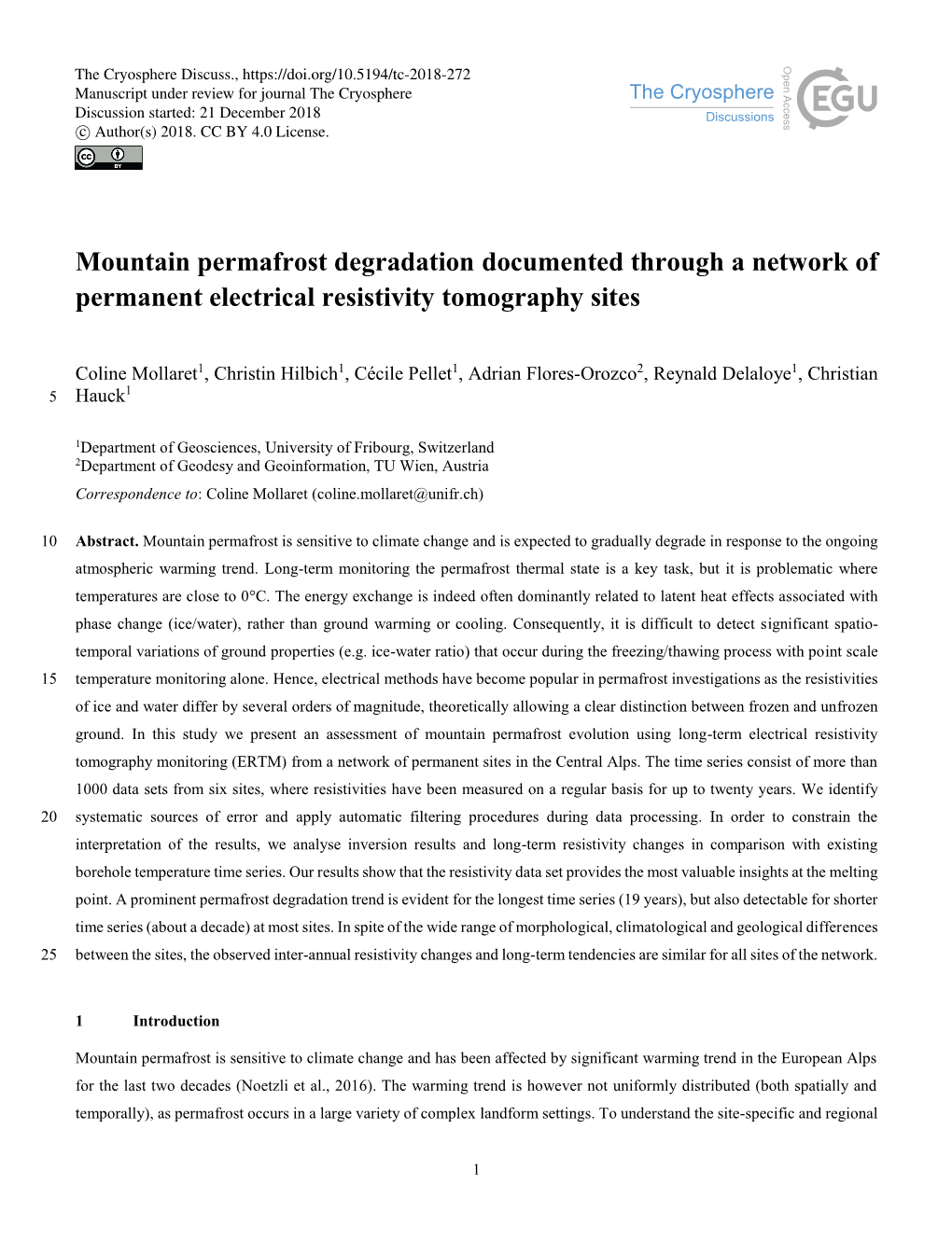 Mountain Permafrost Degradation Documented Through a Network of Permanent Electrical Resistivity Tomography Sites