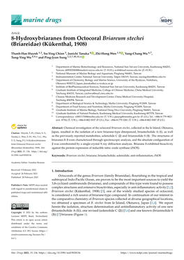 8-Hydroxybriaranes from Octocoral Briareum Stechei (Briareidae) (Kükenthal, 1908)