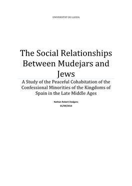 The Social Relationships Between Mudejars and Jews