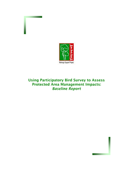 Using Participatory Bird Survey to Assess Protected Area Management Impacts: Baseline Report