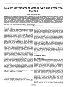 System Development Method with the Prototype Method