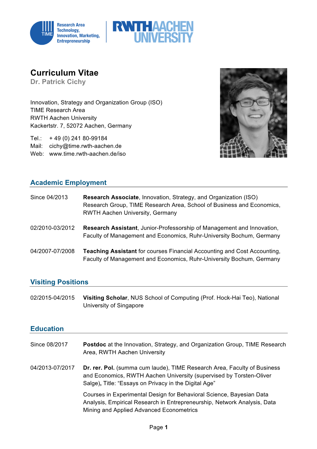 Curriculum Vitae Dr