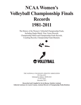 NCAA Women's Volleyball Championship Finals Records