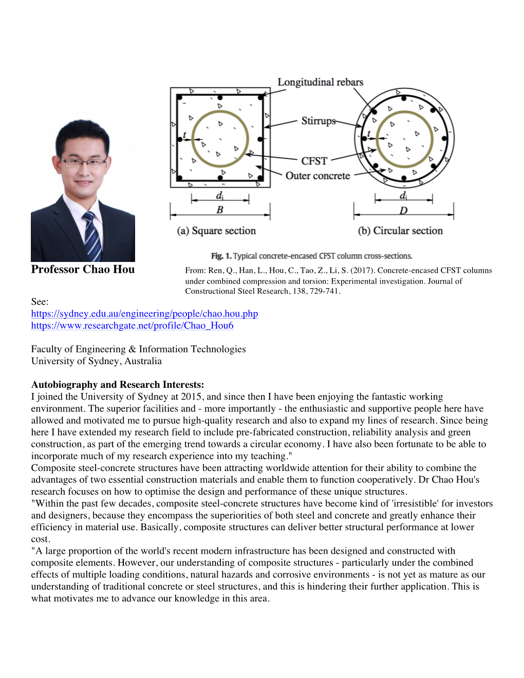 Professor Chao Hou From: Ren, Q., Han, L., Hou, C., Tao, Z., Li, S