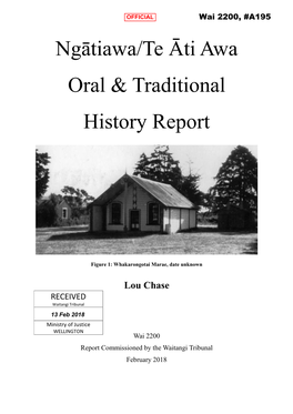 Ngātiawa/Te Āti Awa Oral & Traditional History Report