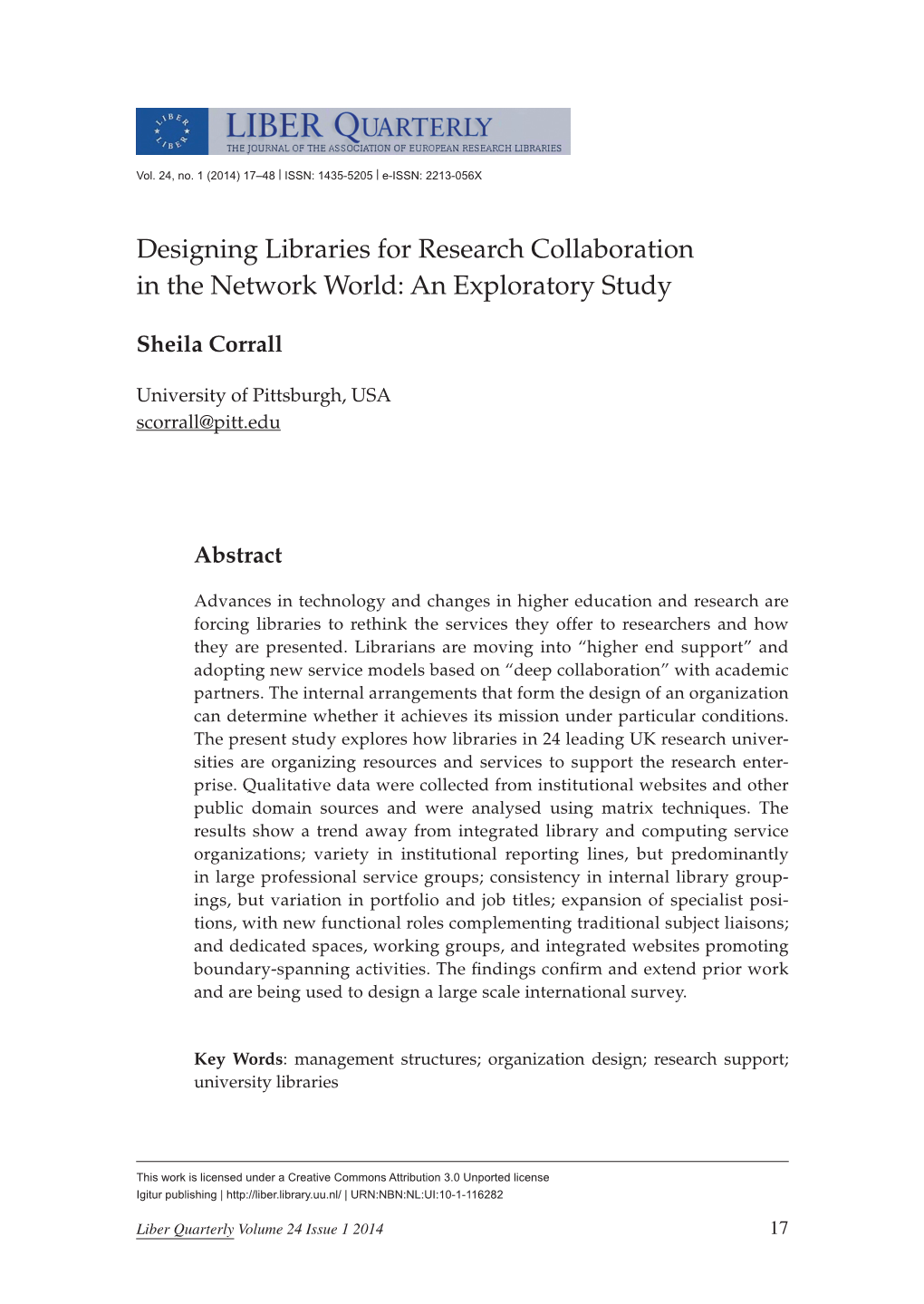 Designing Libraries for Research Collaboration in the Network World: an Exploratory Study