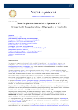 Global Insight from Crown Chakra Dynamics in 3D? Strategic Viability Through Interrelating 1,000 Perspectives in Virtual Reality - /