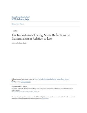 Some Reflections on Existentialism in Relation to Law Anthony R
