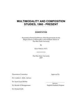 Multimodality and Composition Studies, 1960 - Present