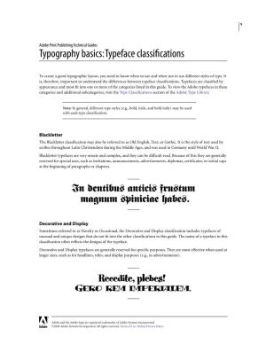 Typography Basics: Typeface Classifications