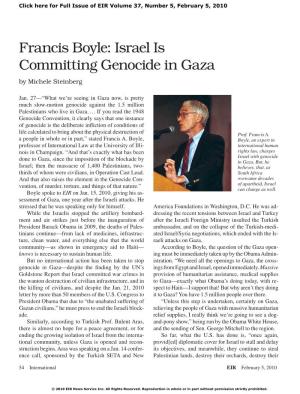 Francis Boyle: Israel Is Committing Genocide in Gaza by Michele Steinberg