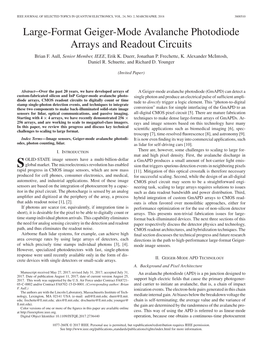 Large-Format Geiger-Mode Avalanche Photodiode Arrays and Readout Circuits Brian F