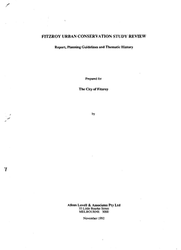 Fitzroy Urban Conservation Study Review 1992