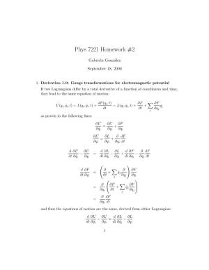 Phys 7221 Homework #2