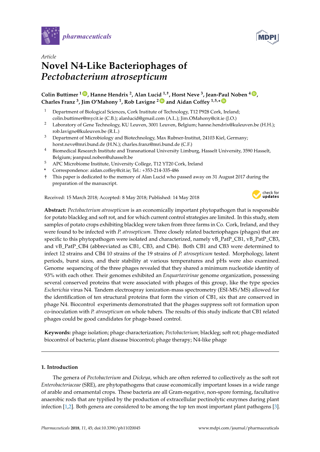 Novel N4-Like Bacteriophages of Pectobacterium Atrosepticum