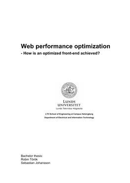 Web Performance Optimization - How Is an Optimized Front-End Achieved?