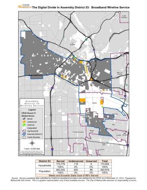 The Digital Divide in Assembly District 53: Broadband Wireline Service
