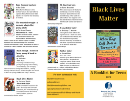 Black Lives Matter African American Young-Adult Authors, a Timely Activists and Victims of Police Brutality