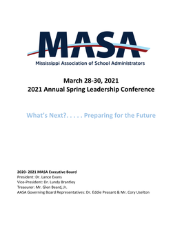March 28-30, 2021 2021 Annual Spring Leadership Conference
