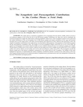 The Sympathetic and Parasympathetic Contributions to the Cardiac Plexus: a Fetal Study
