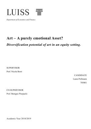 A Purely Emotional Asset? Diversification Potential of Art in an Equity Setting