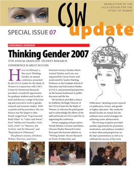 Special Issue on Thinking Gender 2007