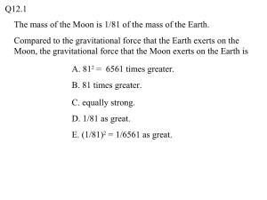 Q12.1 the Mass of the Moon Is 1/81 of the Mass of the Earth