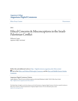 Ethical Concerns & Misconceptions in the Israeli-Palestinian Conflict