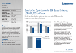 Electric Cost Optimization for ESP Saves Estimated USD 480,000 For