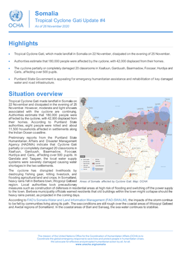 Highlights Situation Overview Somalia