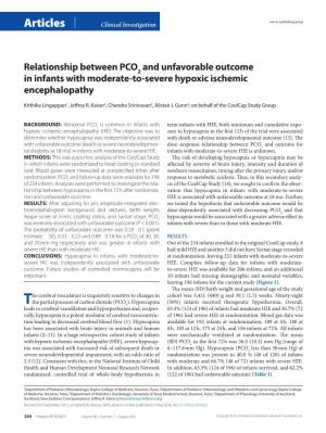 Relationship Between PCO 2 and Unfavorable Outcome in Infants With
