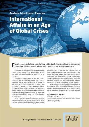 International Affairs in an Age of Global Crises