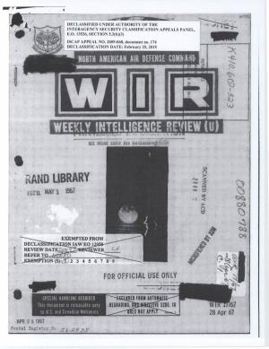 North American Air Defense Command (NORAD), Weekly Intelligence Review (WIR), April 28, 1967