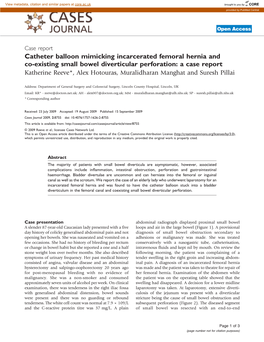 Catheter Balloon Mimicking Incarcerated Femoral Hernia