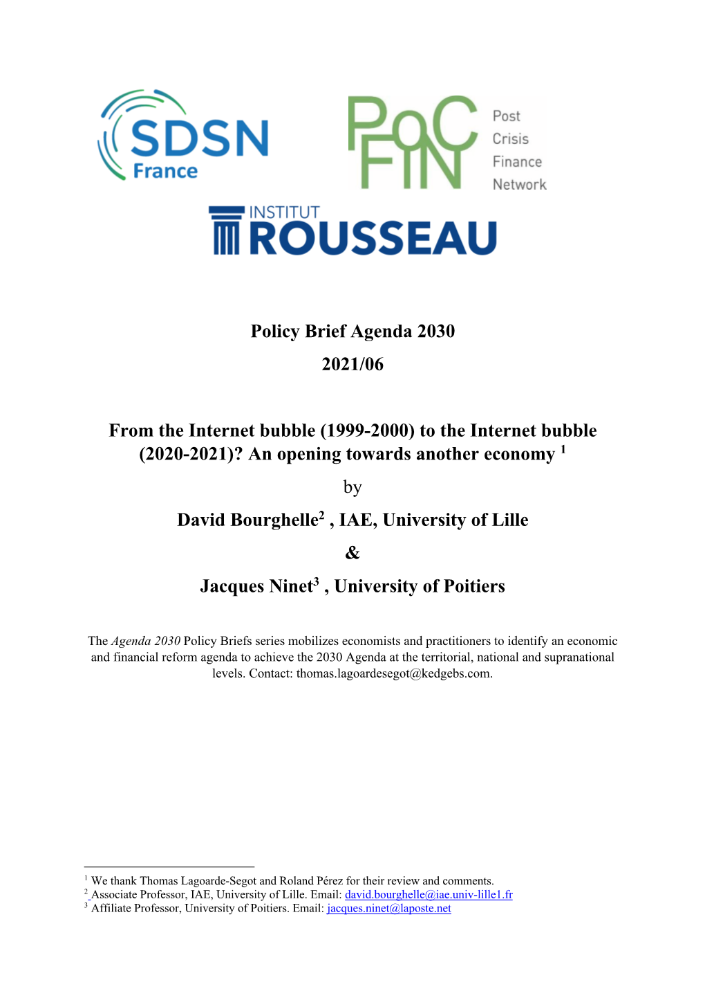 Policy Brief Agenda 2030 2021/06 from The