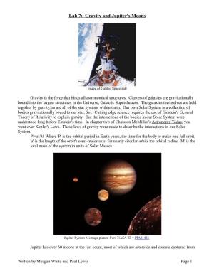 Lab 7: Gravity and Jupiter's Moons