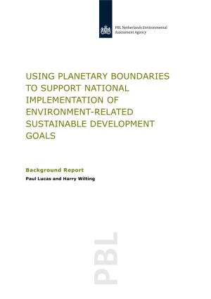 Using Planetary Boundaries to Support National Implementation of Environment-Related Sustainable Development