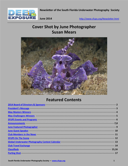 Cover Shot by June Photographer Susan Mears Featured Contents