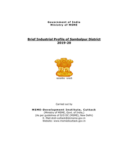 Brief Industrial Profile of Sambalpur District 2019-20
