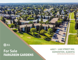 For Sale EDMONTON, ALBERTA FAIRGREEN GARDENS 168 Residential Rental Suites Fairgreen Gardens | Edmonton, Alberta