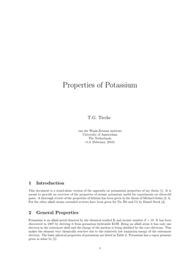 Properties of Potassium