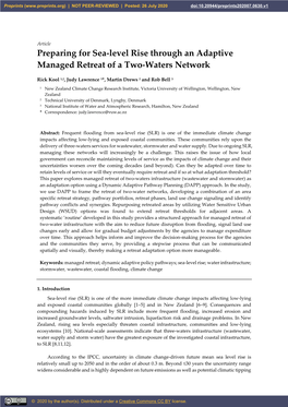 Preparing for Sea-Level Rise Through an Adaptive Managed Retreat of a Two-Waters Network