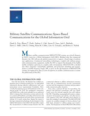 Military Satellite Communications: Space-Based Communications for the Global Information Grid