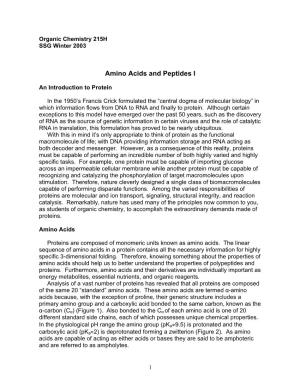 Amino Acids and Peptides I